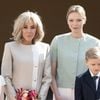 Brigitte Macron et la princesse Charlène de Monaco lors d'une cérémonie d'accueil à leur arrivée pour une visite d'Etat de deux jours au Palais Princier de Monaco, le 07 juin 2025. Photo par David NIVIERE/ABACAPRESS.COM