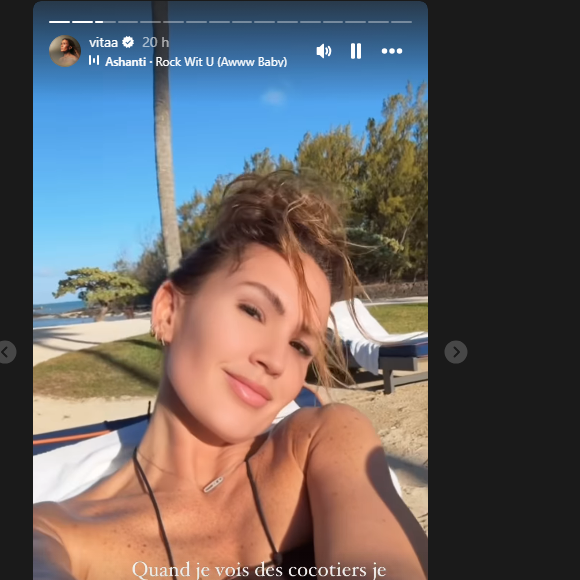 Vitaa en vacances au soleil avec son mari Hicham et leurs 3 enfants.