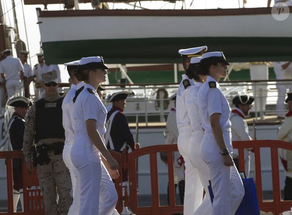 La princesse Leonor d’Espagne est arrivée aux Îles Canaries, première étape de son voyage de six mois en mer, 17 janvier 2025. © Mercedes Menendez/Pacific Press/Bestimage