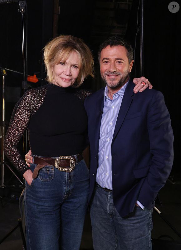 Exclusif - Clémentine Célarié lors de l'enregistrement de l'émission "Olympiascope" au théâtre Antoine, présentée par B.Montiel et diffusée le 2 mai 2025 sur Olympia TV, au théâtre Antoine à Paris, France, le 18 février 2025. © Denis Guignebourg/Bestimage