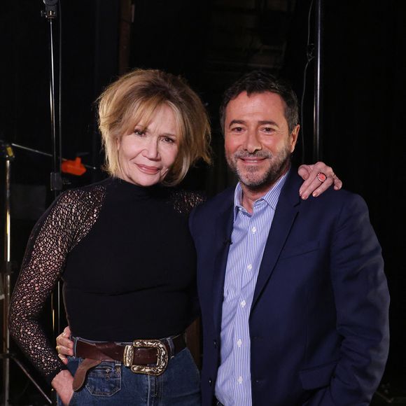 Exclusif - Clémentine Célarié lors de l'enregistrement de l'émission "Olympiascope" au théâtre Antoine, présentée par B.Montiel et diffusée le 2 mai 2025 sur Olympia TV, au théâtre Antoine à Paris, France, le 18 février 2025. © Denis Guignebourg/Bestimage