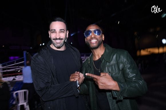 Adil Rami et Stomy Bugsy lors de du Championnat du monde de Kickboxing 2026 au Grand Palais à Paris, France, le 30 avril 2026. © Rachid Bellak/Bestimage