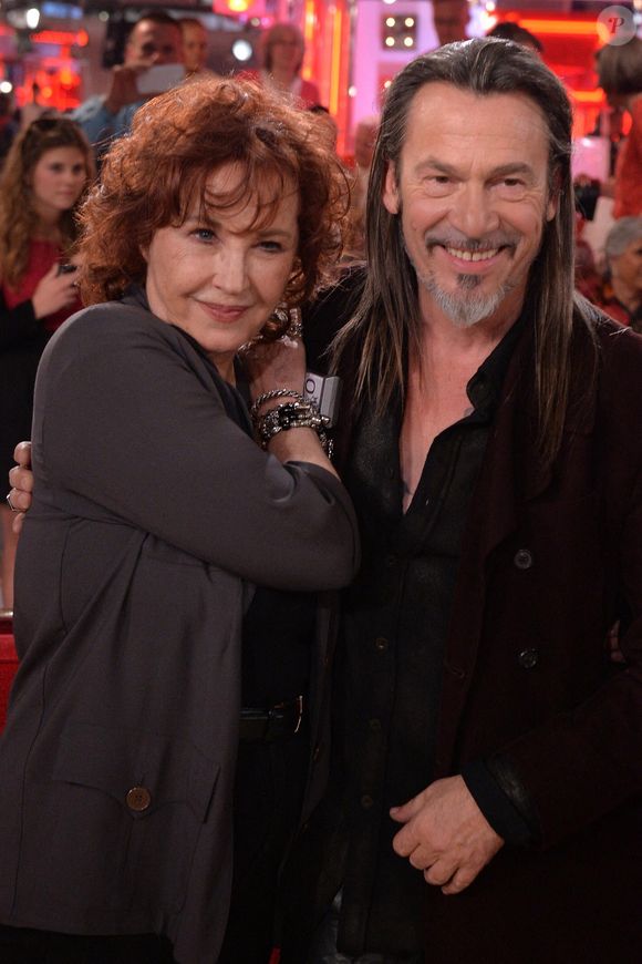 Marlene Jobert et Florent Pagny lors de l'enregistrement de Vivement Dimanche le 22 avril 2014 à Paris, France. Photo by Max Colin/ABACAPRESS.COM