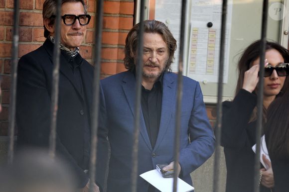 Benoît Magimel - Sortie des obsèques de Nadia Farès en l'église Saint-Jean-de-Montmartre à Paris, le 24 avril 2026. N.Farès est décédée le 17 avril 2026 quelques jours après un "incident cardiaque" survenu le 12 avril 2026 dans la piscine du complexe sportif, Blanche (9ème).