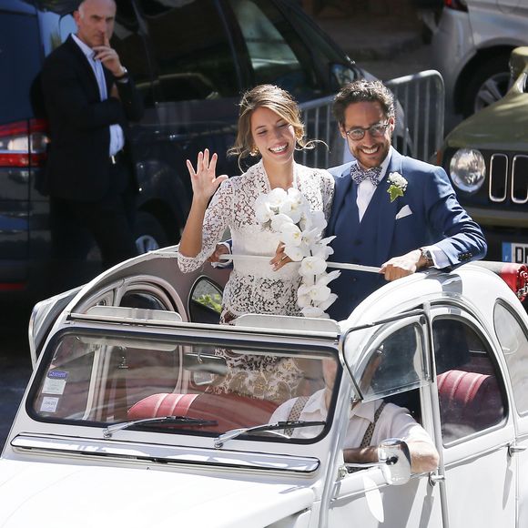 Mariage de Thomas Hollande et de la journaliste Emilie Broussouloux en l'église de Meyssac en Corrèze, près de Brive, ville d'Emilie le 8 septembre 2018. © Patrick Bernard-Guillaume Collet / Bestimage
