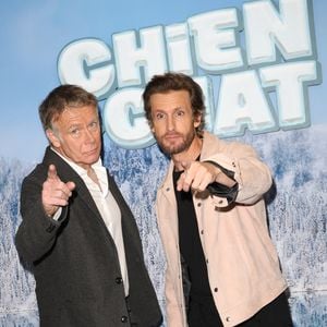 Franck Dubosc et Philippe Lacheau - Avant-première du film "Chien et chat" à l'UGC Normandie à Paris le 11 février 2024. © Coadic Guirec/Bestimage