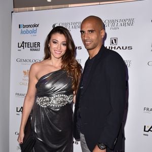 Rachel Legrain-Trapani et son mari Aurélien Capoue - Défilé "Christophe Guillarmé" collection prêt-à-porter Printemps/Eté 2016 lors de la fashion week à l'atelier Renault à Paris le 30 septembre 2015.