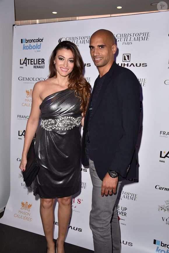 Rachel Legrain-Trapani et son mari Aurélien Capoue - Défilé "Christophe Guillarmé" collection prêt-à-porter Printemps/Eté 2016 lors de la fashion week à l'atelier Renault à Paris le 30 septembre 2015.