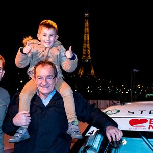 Exclusif - Jean-Pierre Pernaut pose avec son fils Olivier et son petit-fils Léo à l'occasion d'un événement du Trophée Andros à la compagnie des Bateaux Mouches à Paris le 8 février 2019.

© Frédéric Piau / Bestimage