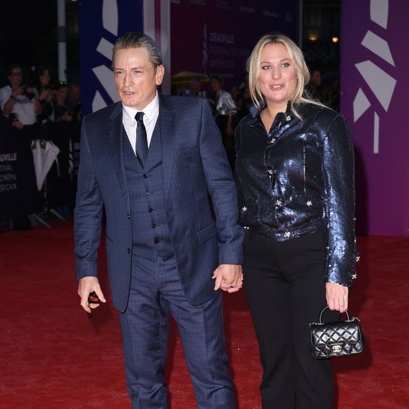 Benoit Magimel et sa femme Margot Pelletier - Arrivées à la projection du film "Beetlejuice Beetlejuice" lors de la 50ème édition du Festival du Cinema Américain de Deauville, France, le 7 eptembre 2024. © Denis Guignebourg/BestImage