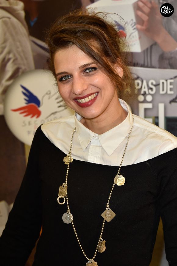 Amandine Bourgeois  assiste à l'événement « Pères Noël Verts » organisé par le Secours Populaire à La Maison de la Radio à Paris, en France, le lundi 7 décembre 2014. Photo de Nicolas Gouhier/ABACAPRESS.COM