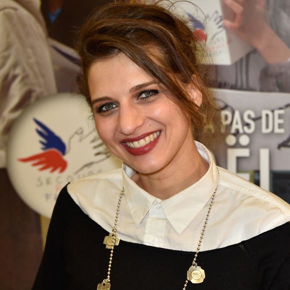 Amandine Bourgeois  assiste à l'événement « Pères Noël Verts » organisé par le Secours Populaire à La Maison de la Radio à Paris, en France, le lundi 7 décembre 2014. Photo de Nicolas Gouhier/ABACAPRESS.COM