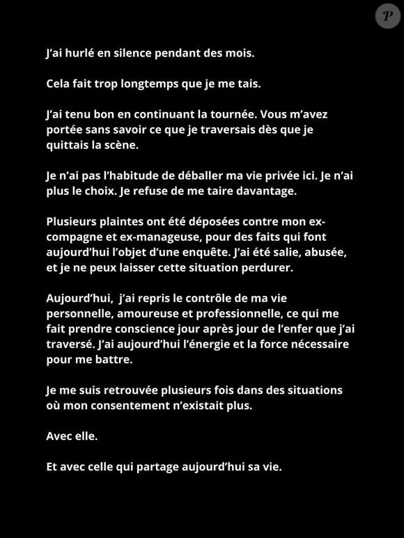 Capture d'écran du post Instagram de Hoshi.