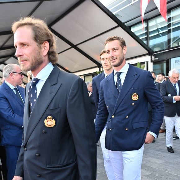 Exclusif  - Le prince Albert II de Monaco durant la cérémonie d'intronisation des nouveaux membres du Yacht Club de Monaco, le 17 juin 2024, et la célébration de ses 40 ans de présidence du Yacht Club. Pour l'occasion le prince souverain était accompagné par la princesse Caroline de Hanovre, ses enfants Andréa et Pierre Casiraghi, Alexandra de Hanovre et son compagnon Ben-Sylvester Strautmann. © Bruno Bebert / Bestimage