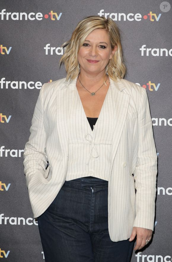Flavie Flament - Photocall à l'occasion des 40 ans de l'émission "Télématin" au siège de France Télévisions à Paris le 6 février 2025.  © Coadic Guirec/Bestimage