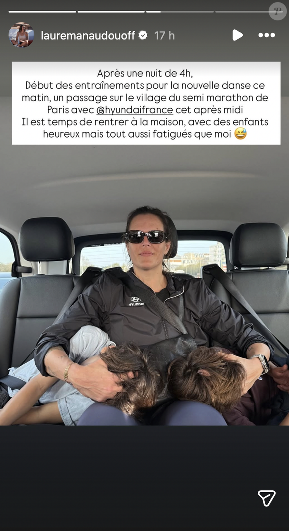 Laure Manaudou avec ses fils Lou et Sacha, le 7 mars 2026. Instagram