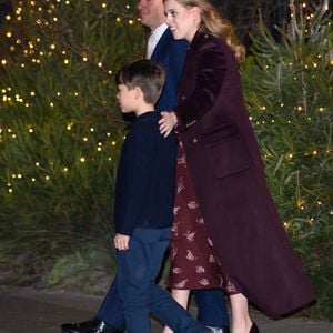 La princesse Beatrice d’York enceinte et son mari Edoardo Mapelli Mozzi, Christopher Woolf - La famille royale d'Angleterre assiste à la messe "Together At Christmas Carol" à l'abbaye de Westminster à Londres, Royaume-Uni le 6 Décembre, 2024