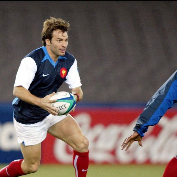 Le joueur de l'équipe nationale française de rugby Christophe Dominici en Australie le 7 novembre 2003. © Christian Liewig/ABACA