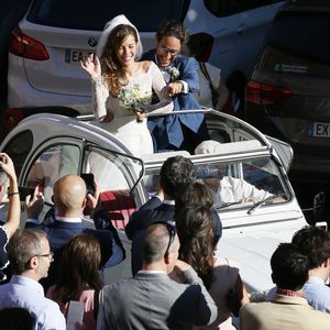 Mariage de Thomas Hollande et de la journaliste Emilie Broussouloux l'église de Meyssac en Corrèze, près de Brive, ville d'Emiie. Le 8 Septembre 2018.
© Patrick Bernard-Guillaume Collet / Bestimage