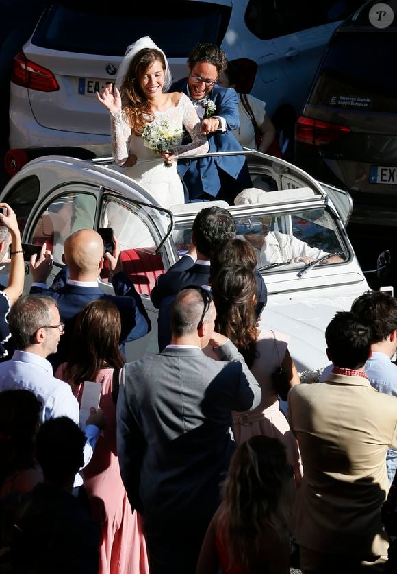 Mariage de Thomas Hollande et de la journaliste Emilie Broussouloux l'église de Meyssac en Corrèze, près de Brive, ville d'Emiie. Le 8 Septembre 2018.
© Patrick Bernard-Guillaume Collet / Bestimage