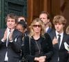 A l'occasion des 90 ans de son regretté père, l'architecte d'intérieur a pris le temps de rédiger un doux message à l'adresse de celui qui lui manque tant.
Roschdy Zem, Pierre Rambaldi, Sarah Poniatowski (Lavoine), son fils Roman Lavoine, sa cousine Tess Rambaldi (fille de Marie Poniatowski et petite-fille du défunt), Marie Rambaldi (Poniatowski), une des filles du défunt - Sorties des obsèques du prince Jean-Stanislas Poniatowski en l'Eglise polonaise à Paris, France, le 29 avril 2024. © Jacovides-Moreau/Bestimage