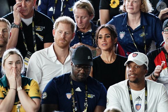 Le duc et la duchesse de Sussex arrivent pour assister aux finales de natation au Merkur Spiel-Arena pendant les Invictus Games à Düsseldorf, en Allemagne, le 13 septembre 2023. Photo by Jordan Pettitt/PA Photos/ABACAPRESS.COM