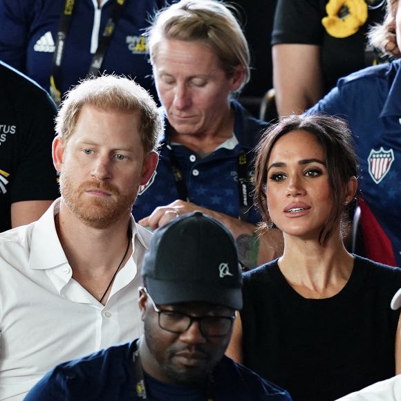Le duc et la duchesse de Sussex arrivent pour assister aux finales de natation au Merkur Spiel-Arena pendant les Invictus Games à Düsseldorf, en Allemagne, le 13 septembre 2023. Photo by Jordan Pettitt/PA Photos/ABACAPRESS.COM