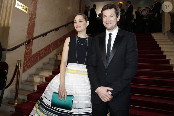 Guillaume Canet et sa compagne Marion Cotillard - 40ème cérémonie des César au théâtre du Châtelet à Paris, le 20 février 2015. BORDE-JACOVIDES / BESTIMAGE