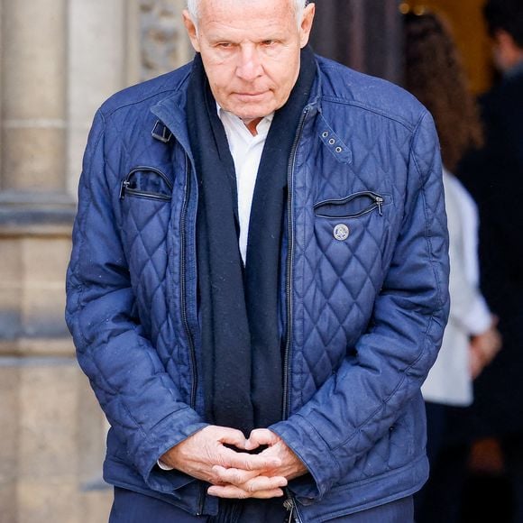 Patrick Poivre d'Arvor - Sorties des obsèques de Jean-Pierre Pernaut en la Basilique Sainte-Clotilde à Paris, France, le 9 mars 2022. © Cyril Moreau/Bestimage