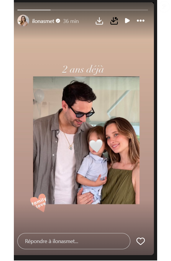 Lors de sa première grossesse, Ilona Smet avait fait des confidences à "Grazia" au sujet de cette nouvelle étape de sa vie.

Ilona Smet avec son mari et son fils, Instagram.