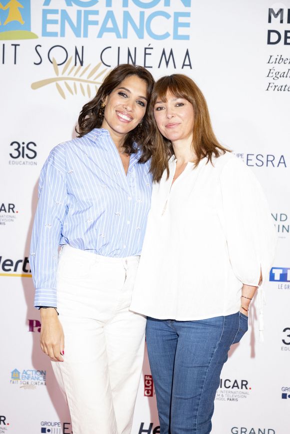 Laurie Cholewa et Sandrine Quétier - Photocall "Action Enfance fait son cinéma" au Grand Rex à Paris le 10 juin 2024. © Pierre Perusseau/Bestimage