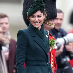 Catherine (Kate) Middleton, princesse de Galles, assiste au défilé de la Saint-Patrick de la garde irlandaise à la caserne Wellington, à Londres. Julien Burton / Bestimage