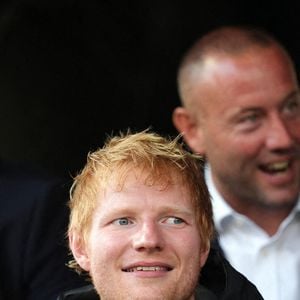 Ed Sheeran, actionnaire et supporter d'Ipswich Town, dans les tribunes avant le match du premier tour de la Carabao Cup au Copperjax Community Stadium, Bromley.  12 août 2025. Photo by John Walton/PA Wire/ABACAPRESS.COM