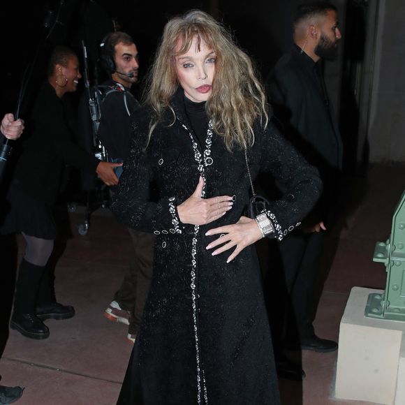 Arielle Dombasle - Célébrités au Défilé Chanel, Collections Prêt-à-porter Printemps / Eté 2026, dans le cadre de la Fashion Week de Paris. Au Grand Palais à Paris, France, le 06 Octobre 2025. 

© Bertrand Rindoff / Bestimage