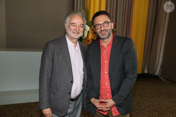 Exclusif - Jacques Attali et Frederic Lopez assistant à la Semaine du Cinema Positive by Positive Planet Conference lors de la 69e édition du Festival de Cannes le 18 mai 2016 au Cap d'Antibes, France. Photo par Jerome Domine/ABACAPRESS.COM