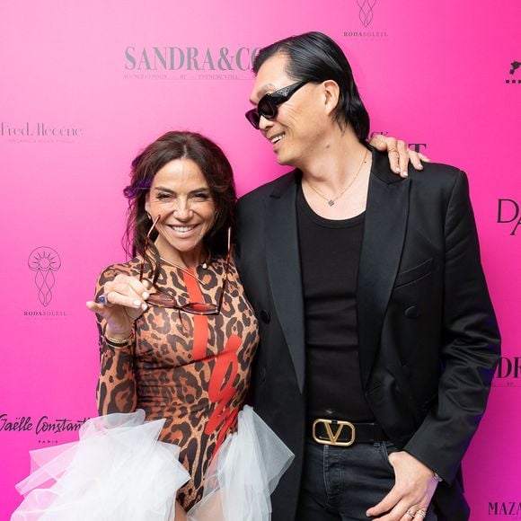 Exclusif - Sandra Sisley, Axel Huynh lors d'une soirée  à la suite Sandra & Co lors du Festival International des Séries de Cannes, Canneseries Saison 8, à l’hôtel JW Marriott Cannes le 25 avril 2025.

© Aurelio Stella / William Sanches Tavares / Bestimage