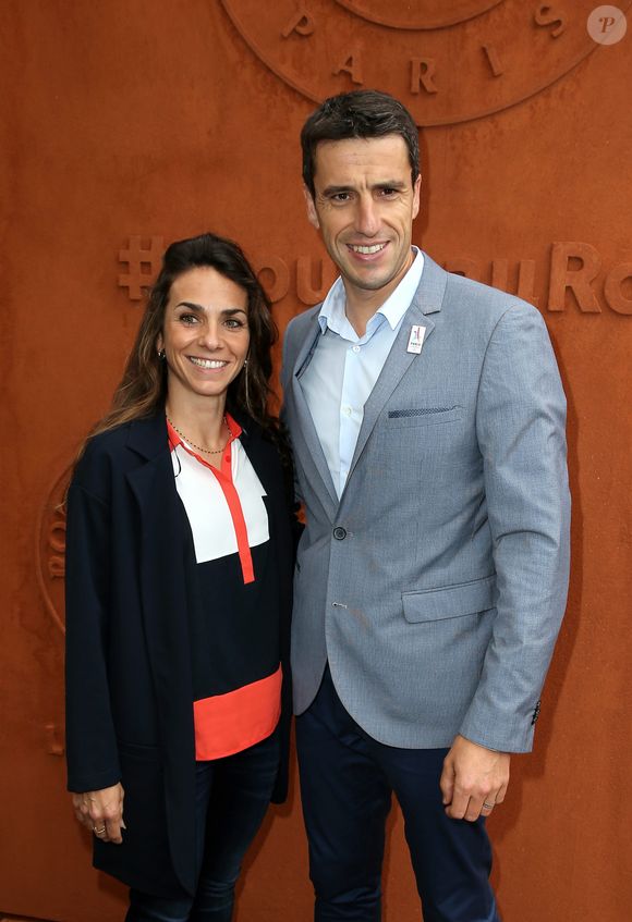 Tony Estanguet et Laetitia - People au village des internationaux de France de tennis à Roland Garros à Paris. © Dominique Jacovides / Bestimage