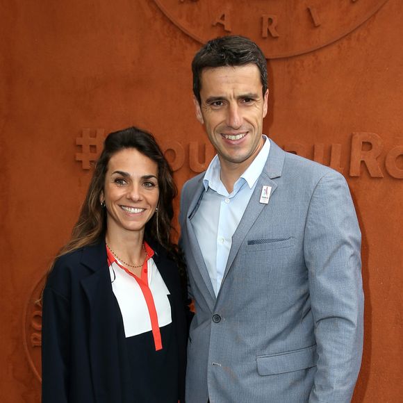 Tony Estanguet et Laetitia - People au village des internationaux de France de tennis à Roland Garros à Paris. © Dominique Jacovides / Bestimage