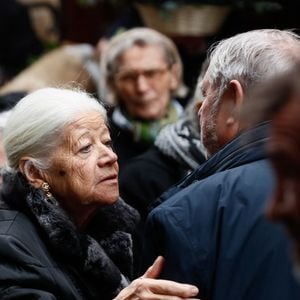 Exclusif - Nicole Pompidou, la veuve du défunt - Obsèques d'Alain Pompidou en l'église Saint-Louis-en-l'Île à Paris, le 18 décembre 2024. 
© Christophe Clovis / Bestimage