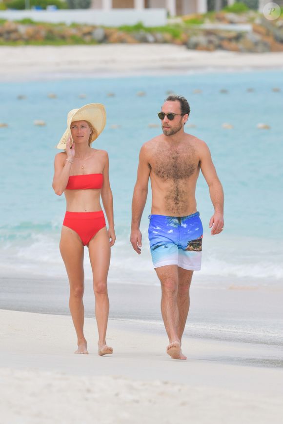 James Middleton et sa fiancée Alizée Thevenet en vacances à Saint Barthélemy le 2 janvier 2020. Agence / Bestimage
