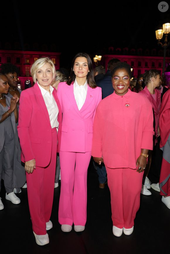 Evelyne Dhéliat, Alice Detollenaere et Claudia Tagbo - Lancement de la campagne Octobre Rose 2024 sur la Place Vendôme à Paris le 30 septembre 2024, autour d'un spectacle magique et émouvant, mettant en scène des femmes concernées, mis en scène par Amir pour le coup d'envoi de la campagne annuelle de lutte contre les cancers du sein. © Coadic Guirec/Bestimage