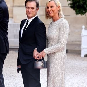 Renaud Capuçon et sa femme Laurence Ferrari - Dîner d'état en l'honneur du président des Etats-Unis et sa femme au palais de l'Elysée à Paris, à l'occasion de leur visite officielle en France. Le 8 juin 2024
© Jacovides-Moreau / Bestimage