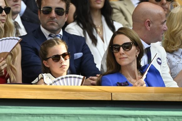 La princesse Charlotte de Galles, Catherine (Kate) Middleton, princesse de Galles - Personnalités à la finale homme du tournoi de tennis de Wimbledon le 13 juillet 2025.

© Chryslène Caillaud / PsnewZ / Bestimage