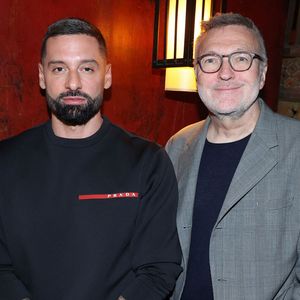 Hugo Manos et Laurent Ruquier assistent au lancement du livre de Sylvie Tellier " Couronne et prejuges " et célèbrent son 46e anniversaire organisé par Five Eyes Production au Buddha Bar à Paris, à Paris, France, le 28 mai 2024. Photo by Jerome Dominé/ABACAPRESS.COM