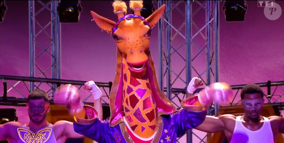 La Girafe lors du lancement de "Mask Singer 2025", le 2 mai, sur TF1
