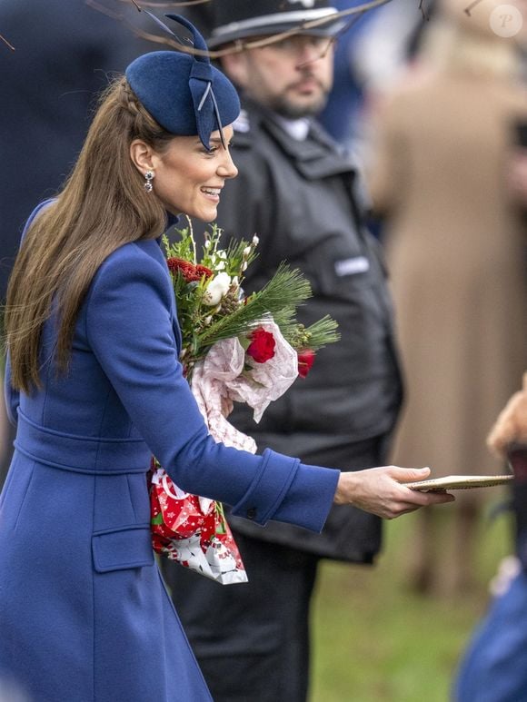 Catherine (Kate) Middleton, princesse de Galles, - Des membres de la famille royale assistent au service du jour de Noël à l'église St Mary Magdalene à Sandringham, Norfolk