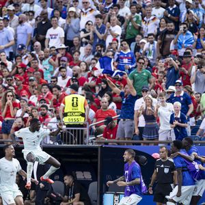 Joie des joueurs de l'equipe de France apres le but de Ousmane Dembele @Elyxandro Cegarra / PsnewZ / Bestimage