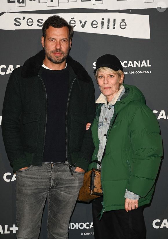 Laurent Lafitte et Marina Foïs - Avant-première de la serie "La Nuit où Laurier Gaudreault s'est réveillé" à la Cinémathèque Française à Paris le 17 janvier 2023. © Coadic Guirec/Bestimage