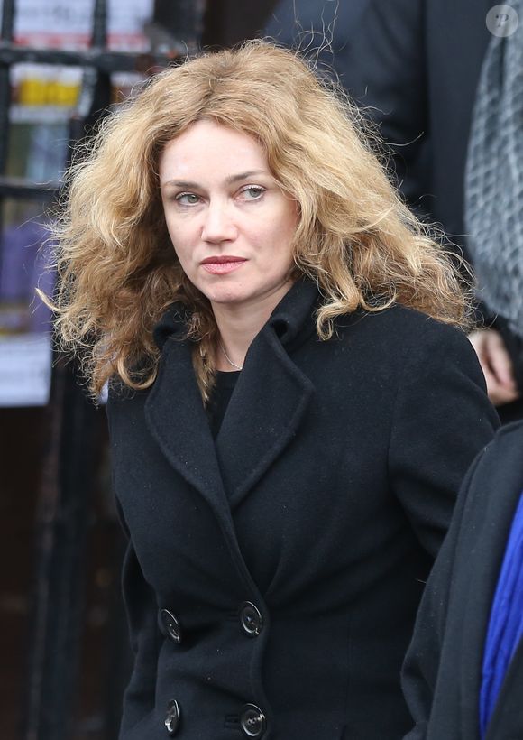 Marine Delterme - Sorties de la cérémonie religieuse à la mémoire de Jacques Chancel, en l'église Saint-Germain-des-Prés, à Paris, le 6 janvier 2015. Photo : JACOVIDES-MOREAU / BESTIMAGE