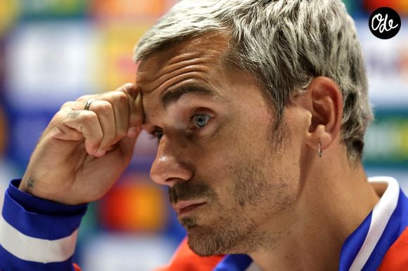 Antoine Griezmann, de l'Atlético Madrid, lors d'une conférence de presse à l'Emirates Stadium, à Londres, lundi 4 mai 2026.